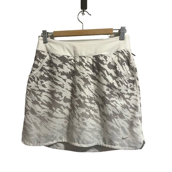Nike Golf Tour Performance Dri-fit Skort Womens S Grey White Side Back Pockets - Picture 1 of 7